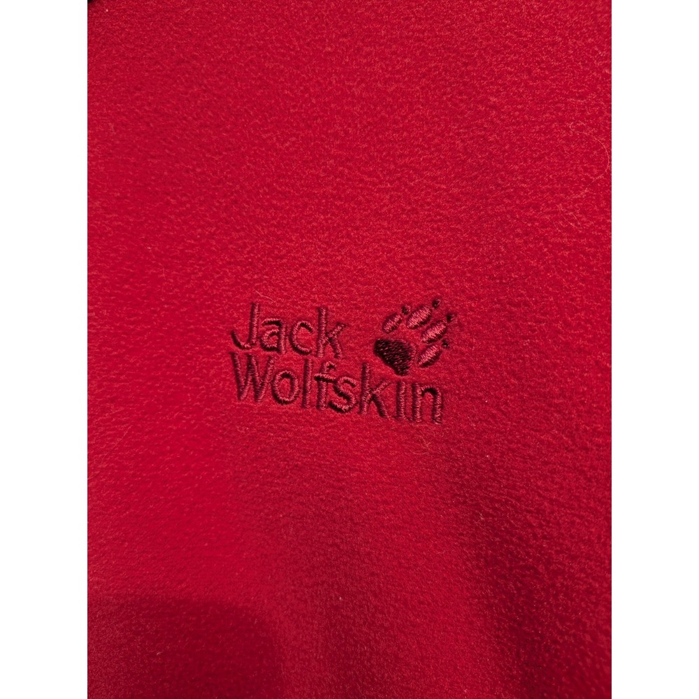 Jack Wolfskin 1/4 Zip Fleece Men's Large Red Tecnopile Pullover Hiking Trekking